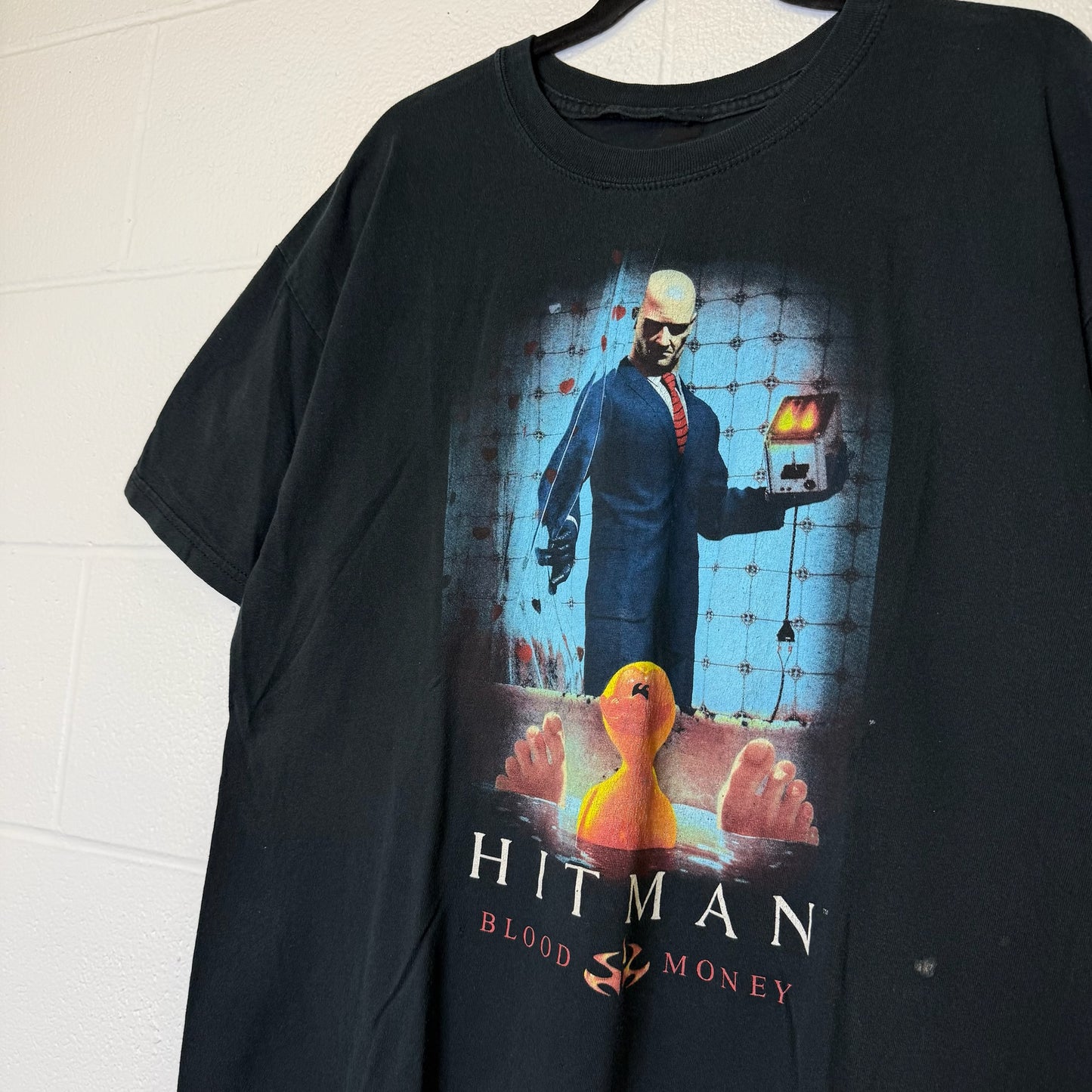 90s Hitman Blood and Money Gaming T-shirt Sz XL  (B2896)