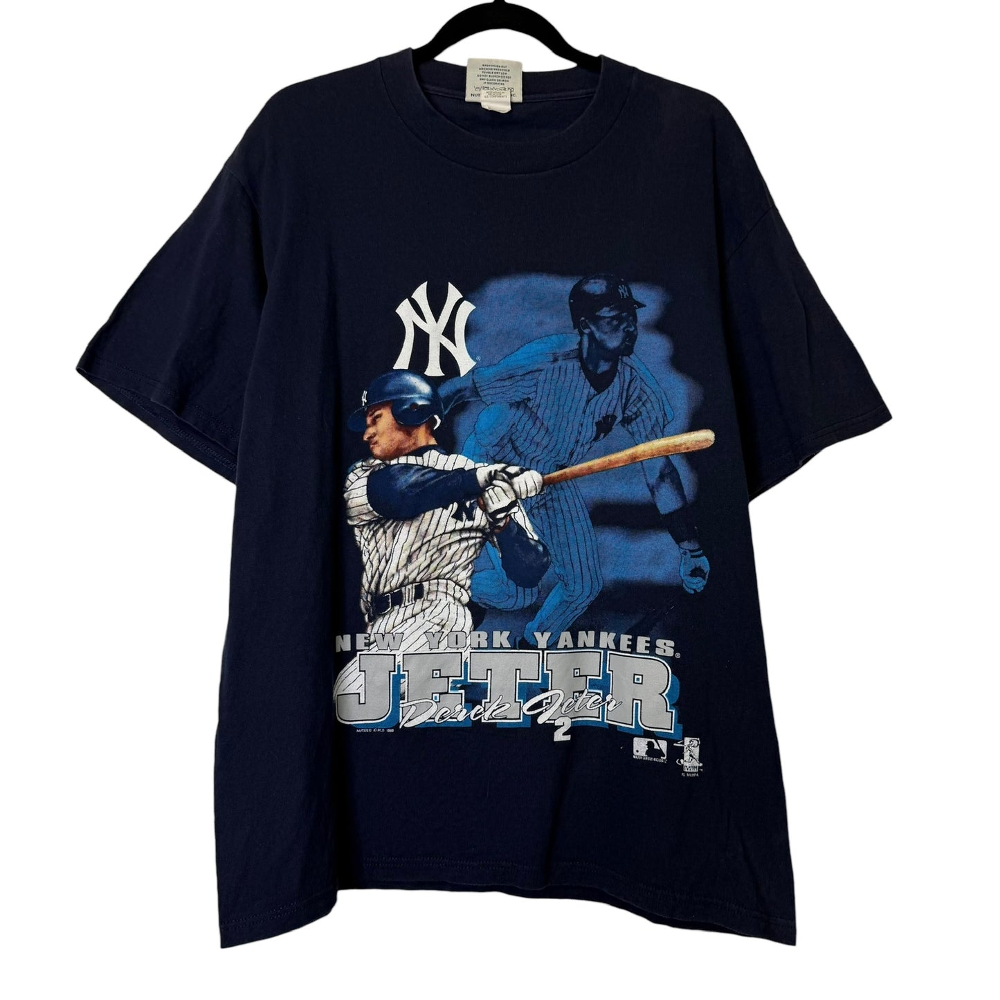 1998 New York Yankees Derek Jeter MLB T-shirt Sz L (B1656)