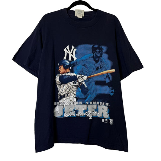 1998 New York Yankees Derek Jeter MLB T-shirt Sz L (B1656)