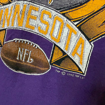1992 Minnesota Vikings NFL T-shirt Sz XL (B574)