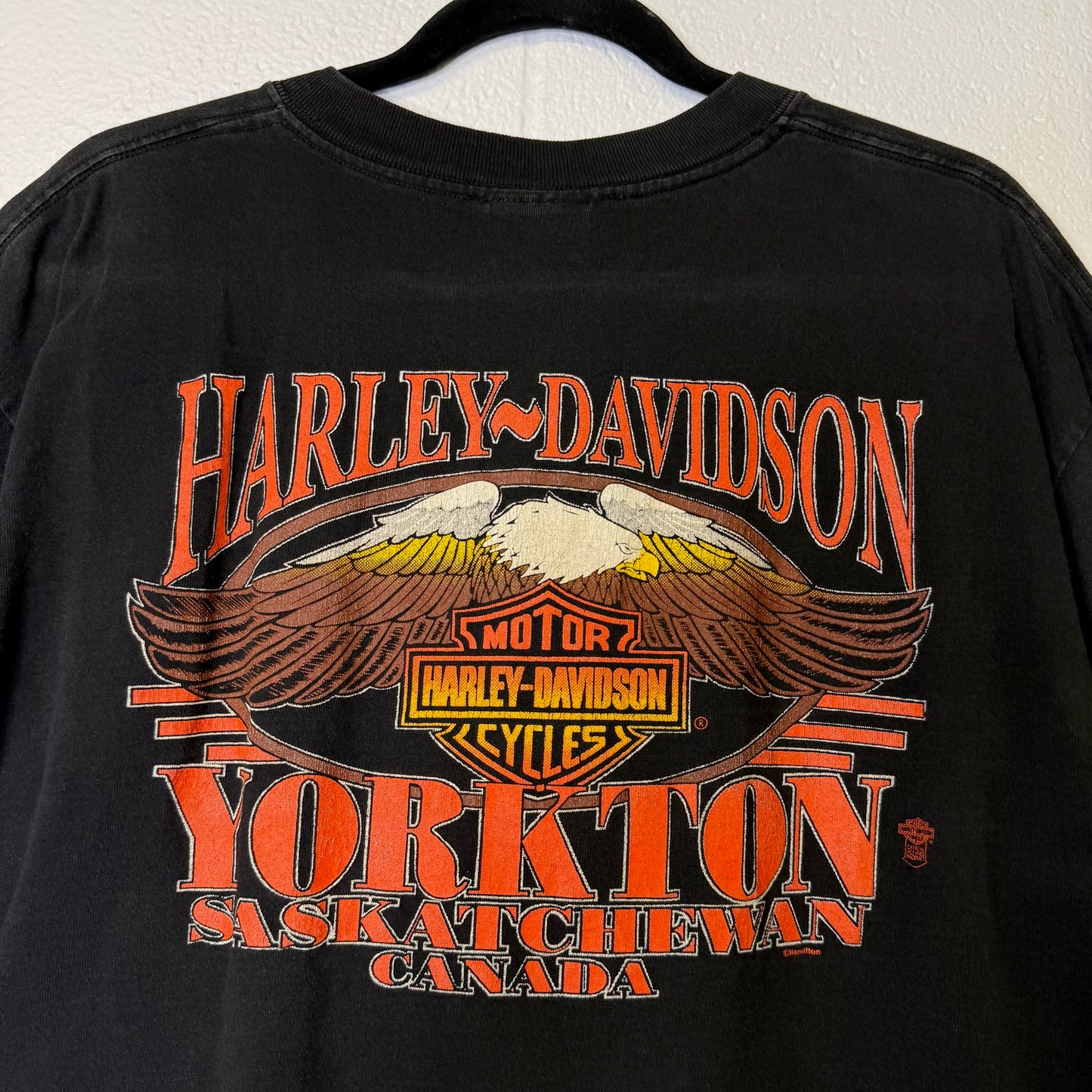 2010 Harley Davidson Yorkton Saskatchewan T-Shirt Sz L (B1397)