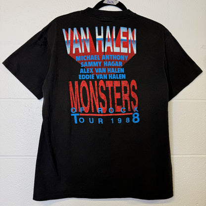 1988 Van Halen Monsters of Rock Tour Shirt L (B398)