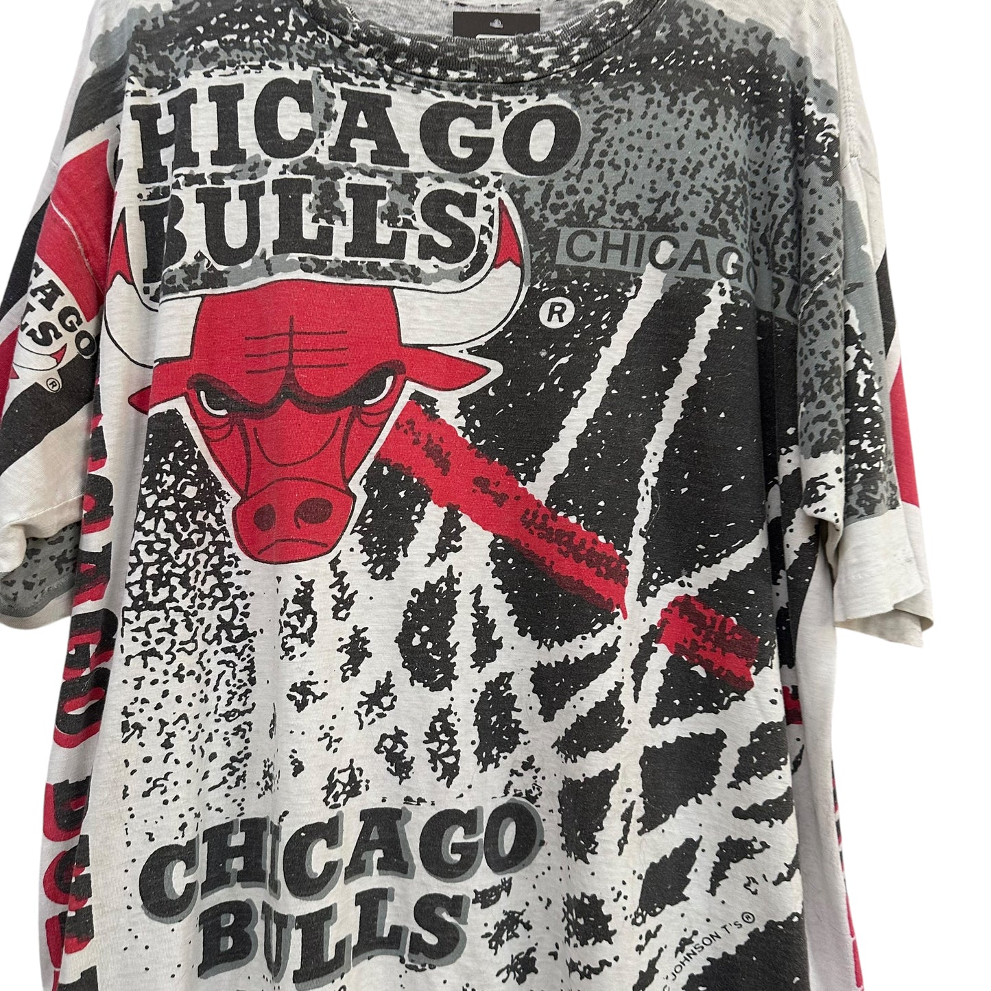 90s Chicago Bulls AOP T-shirt Sz XL (A1461)