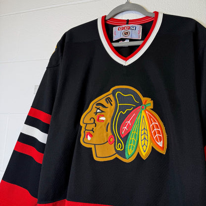 90s Chicago Blackhawks Hockey NHL Jersey CCM Sz M (B1983)