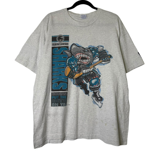90's San Jose Sharks NHL Starter T-shirt Sz XL (B1684)