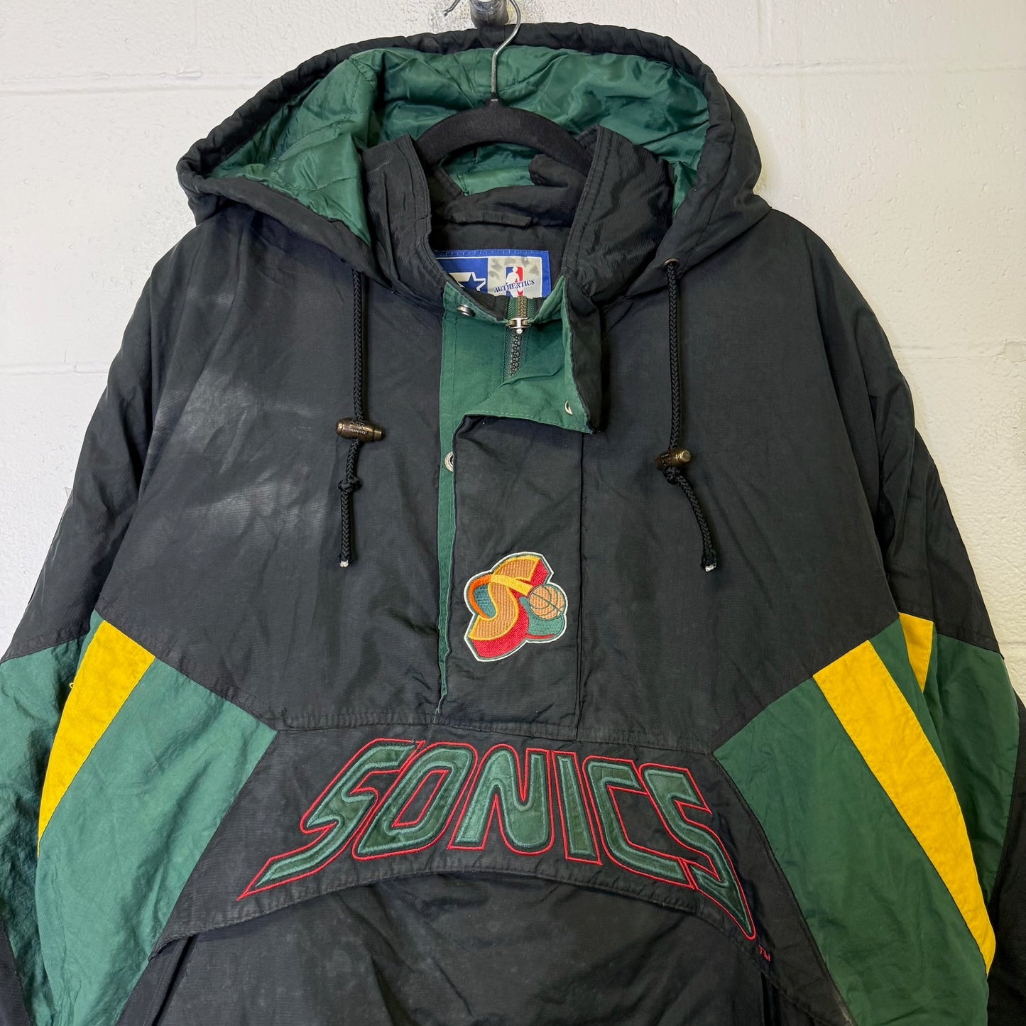 90’s Seattle Supersonics NBA Starter Jacket Sz L (B2489)