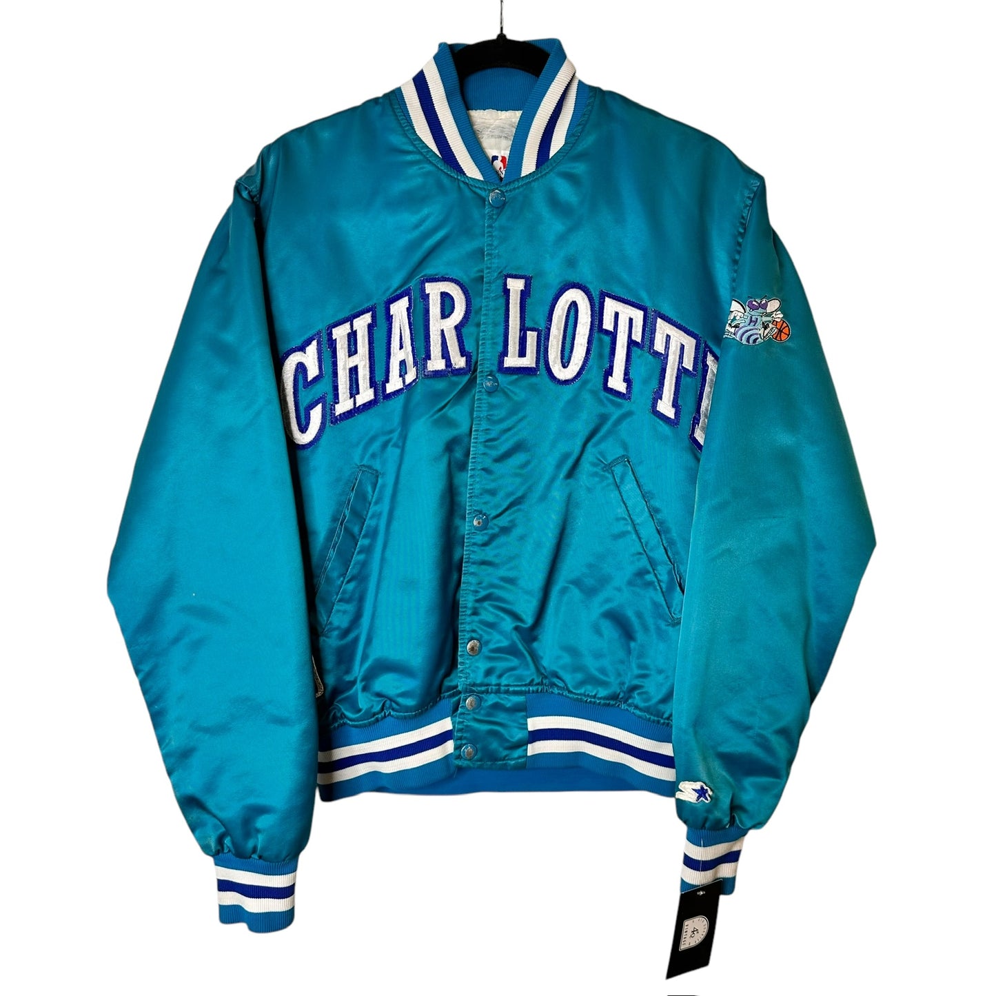 90's Charlotte Hornets NBA Starter Satin Jacket Sz M