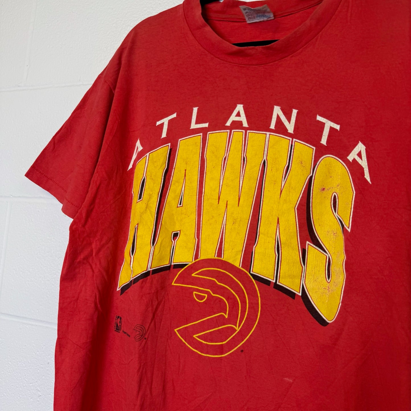 90s Atlanta Hawks NBA T-Shirt Sz L (B2897)