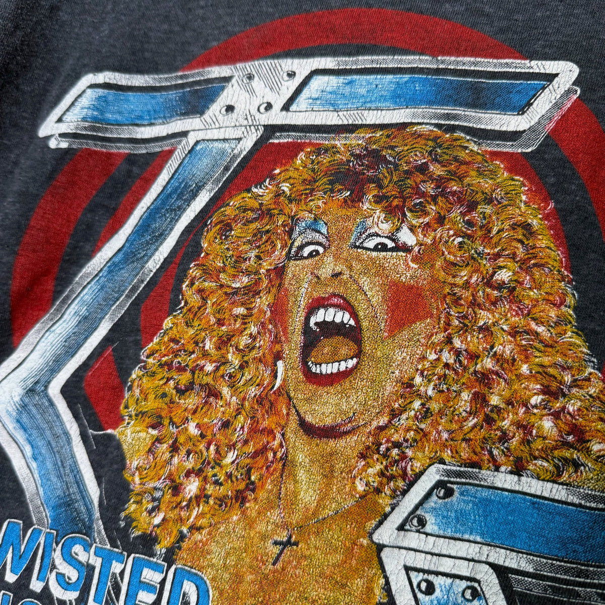 80s Twisted Sister I Wanna Rock Band Raglan T-Shirt Sz M