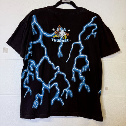 90s 420 Weed American Thunder Lightning T-shirt (B2520)