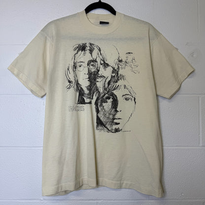 1990 Faces Art John Lennon T-shirt Sz L (B1765)