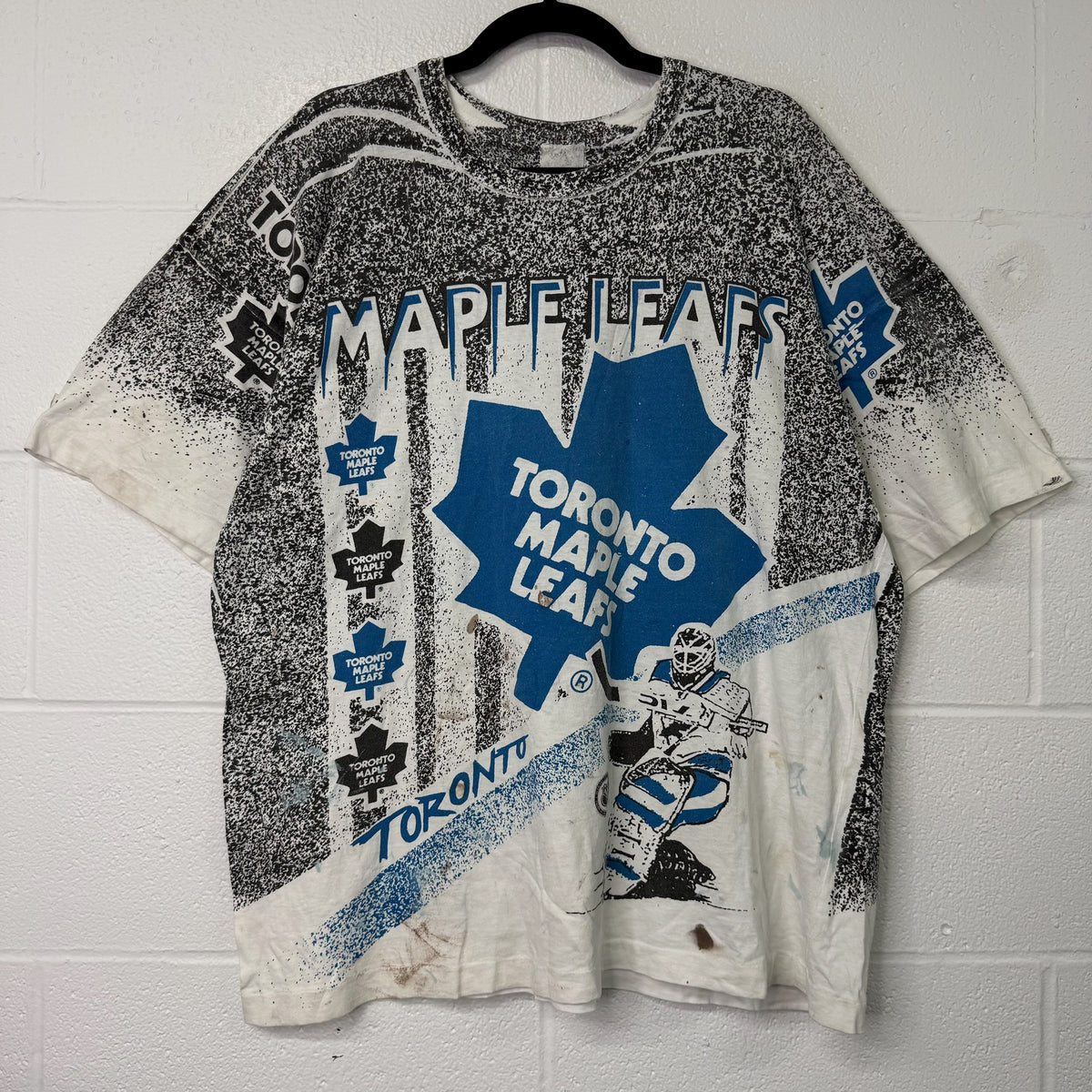 90s Toronto Maple Leafs NHL AOP T-Shirt Sz XL