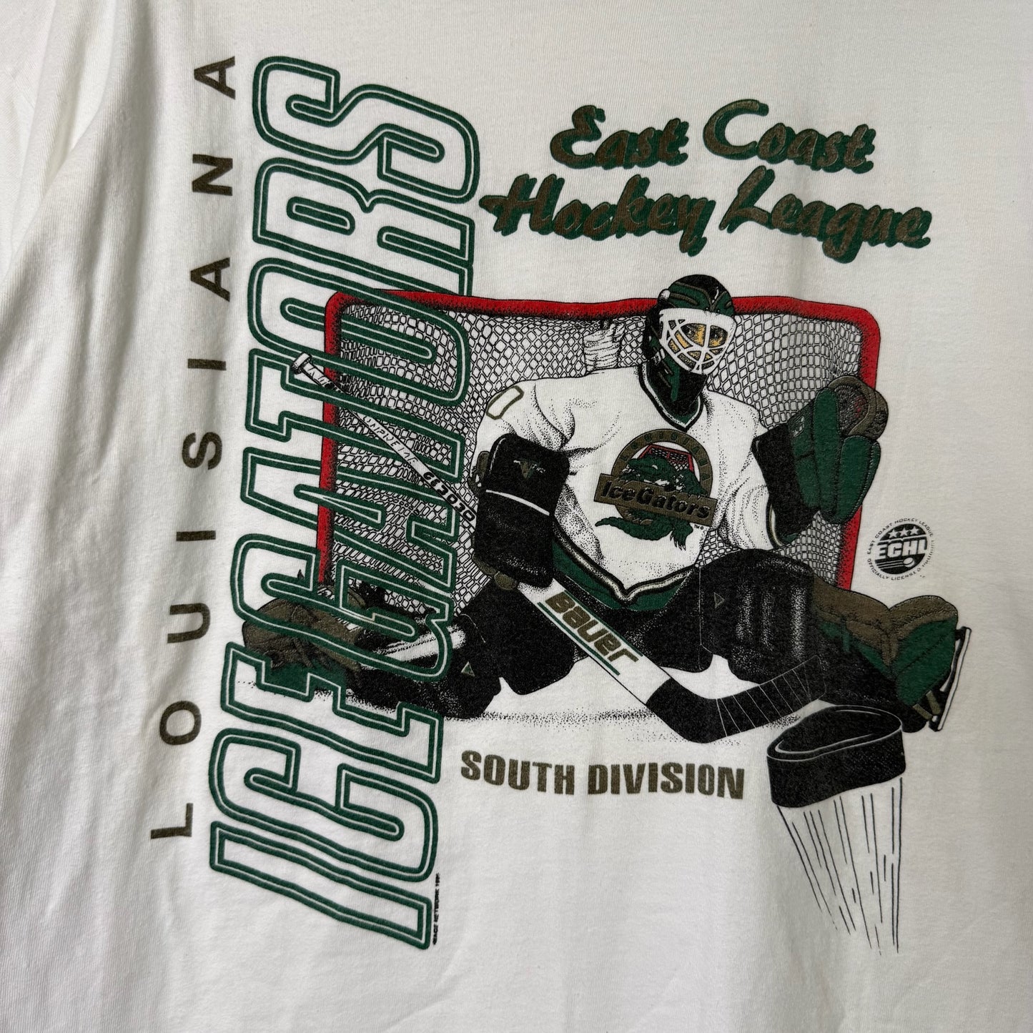 90's Louisiana Ice Gator Hockey T-shirt Sz XL (B678)
