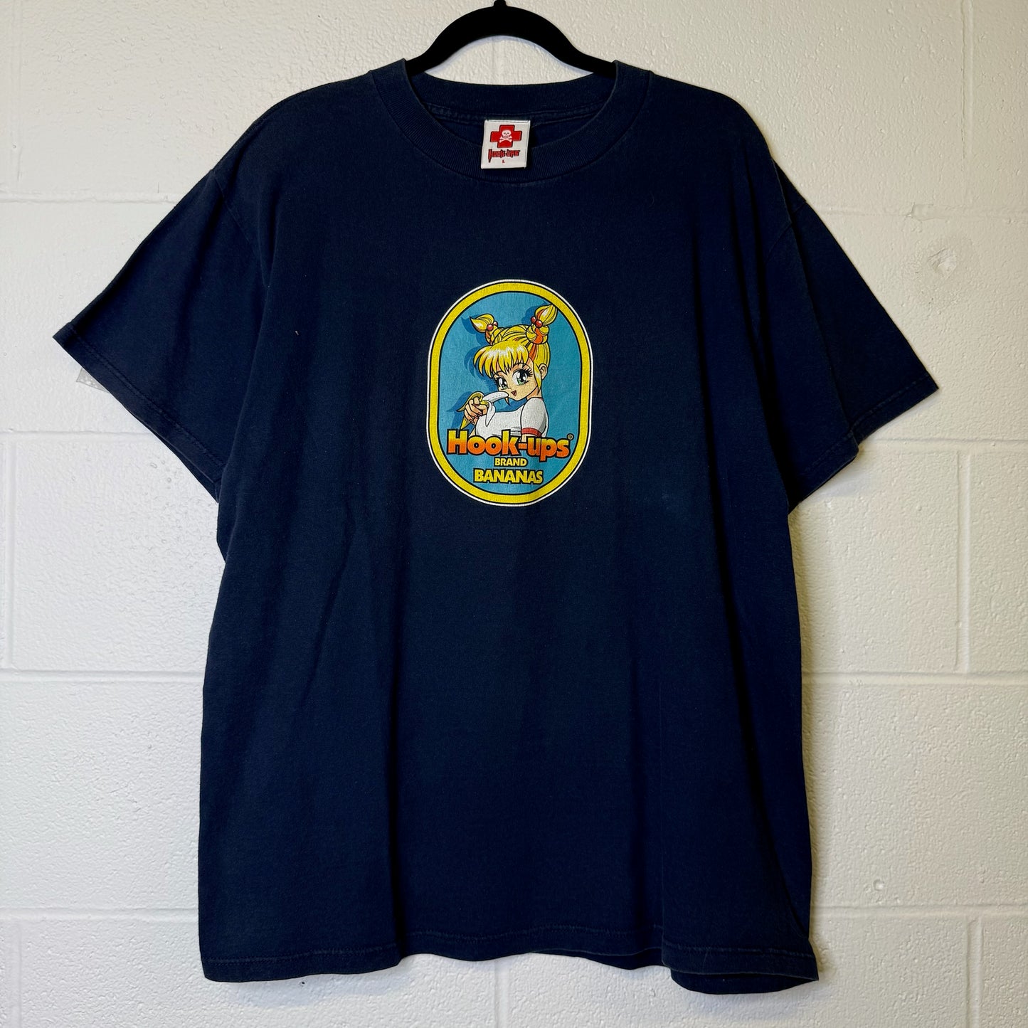 90's Hook-ups Banana Girl Skate T-Shirt Sz L (B1702)