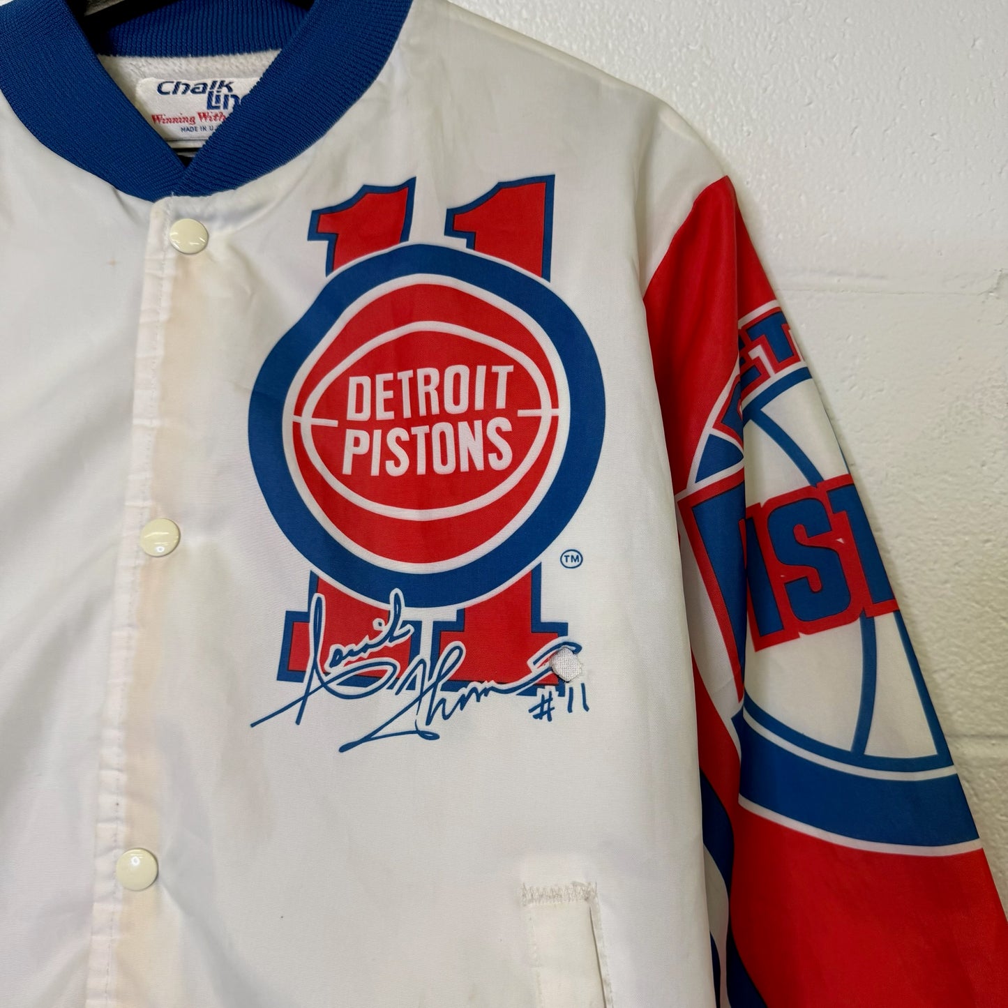 90's Isiah Thomas Detroit Pistons Chalk Line NBA Jacket Men’s Medium