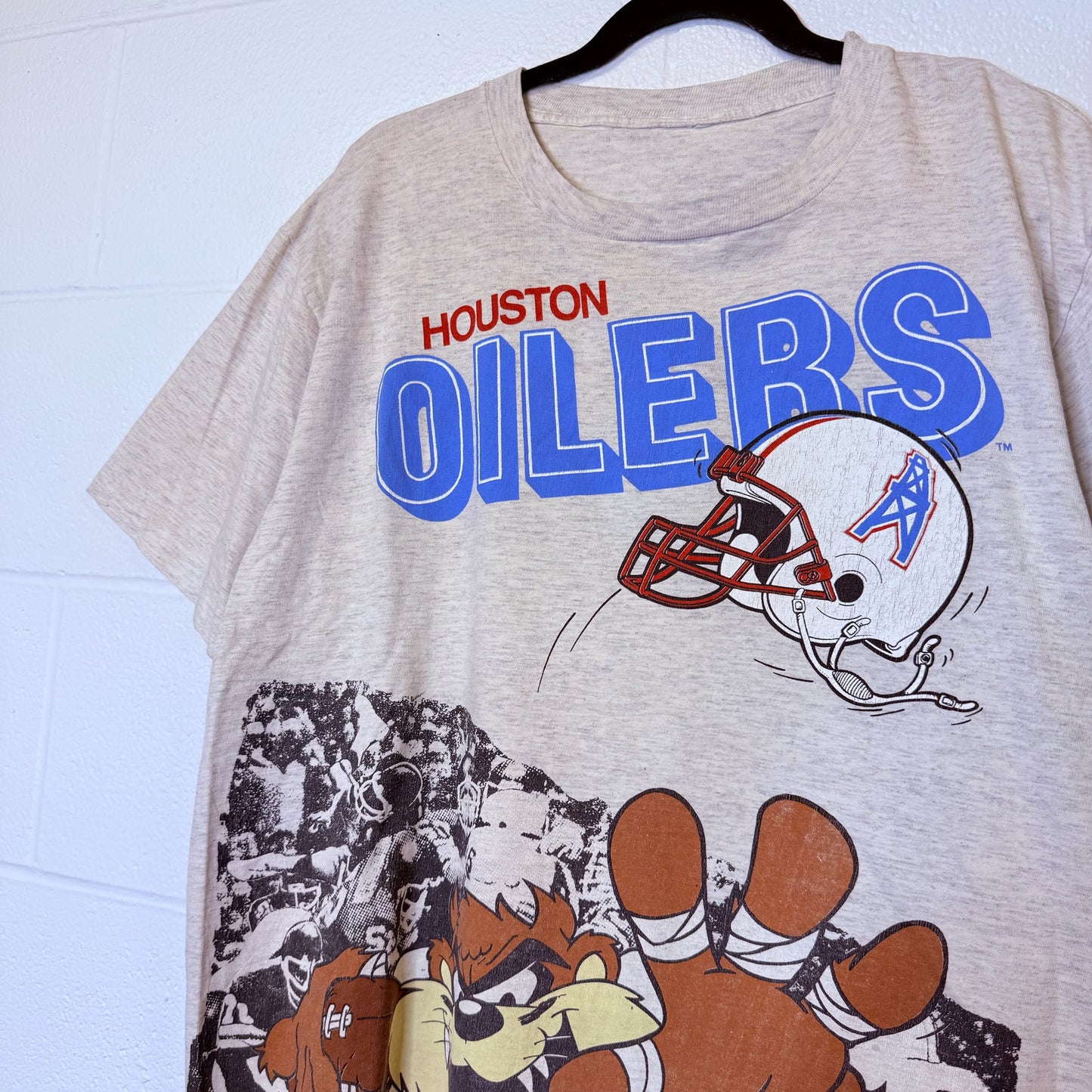 90s Looney Tunes Taz Houston Oilers NFL T-shirt Sz XL (B2461)