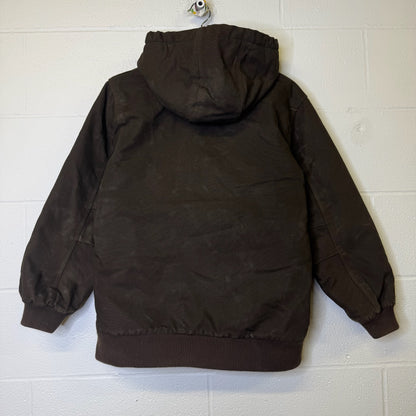 Carhartt Brown Hooded Jacket Sz Youth L (B1785)