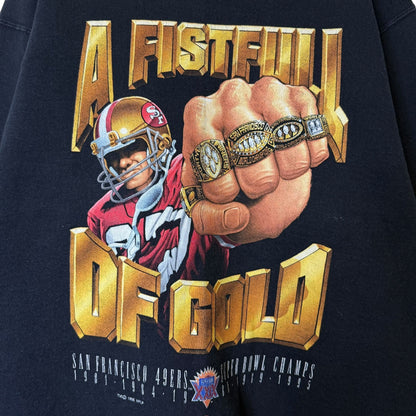 1995 San Francisco 49ers Rings Crewneck Sz L (B1918)