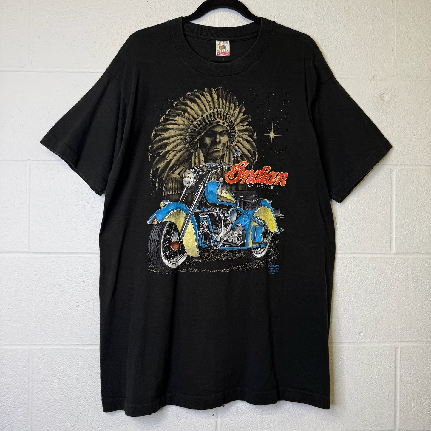 1993 Harley Davidson Indian Motorcycle T-Shirt Sz L (B1154)