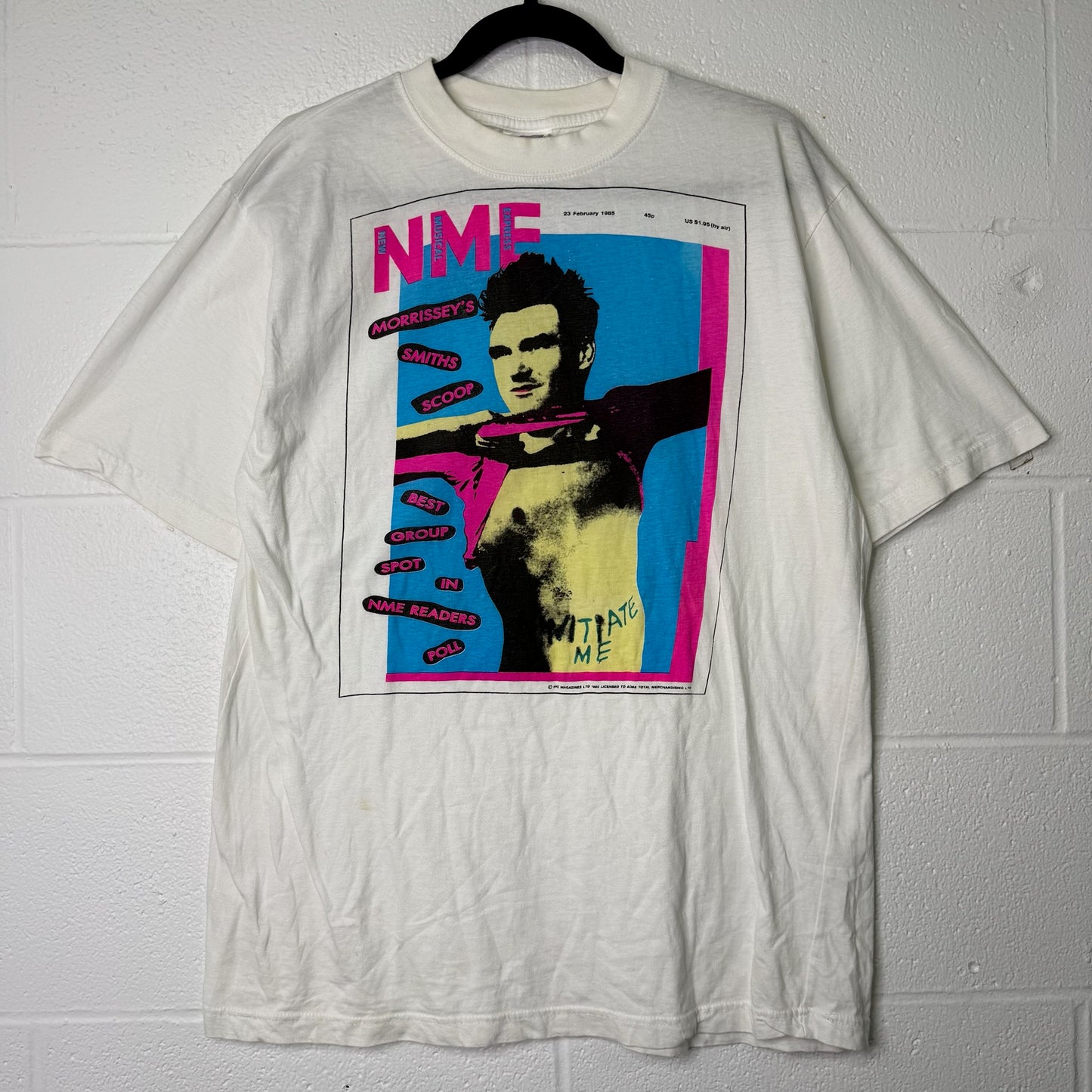 1990 New Musical Express Morrissey Band T-Shirt Sz XL