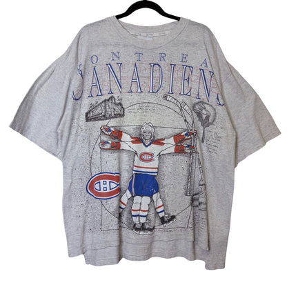 90s Montreal Canadiens Vetruvian Man T-shirt Sz XL (B1616)