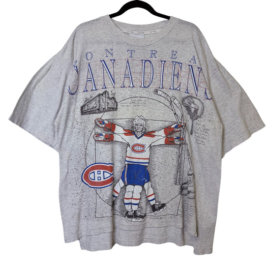 90s Montreal Canadiens Vetruvian Man T-shirt Sz XL (B1616)