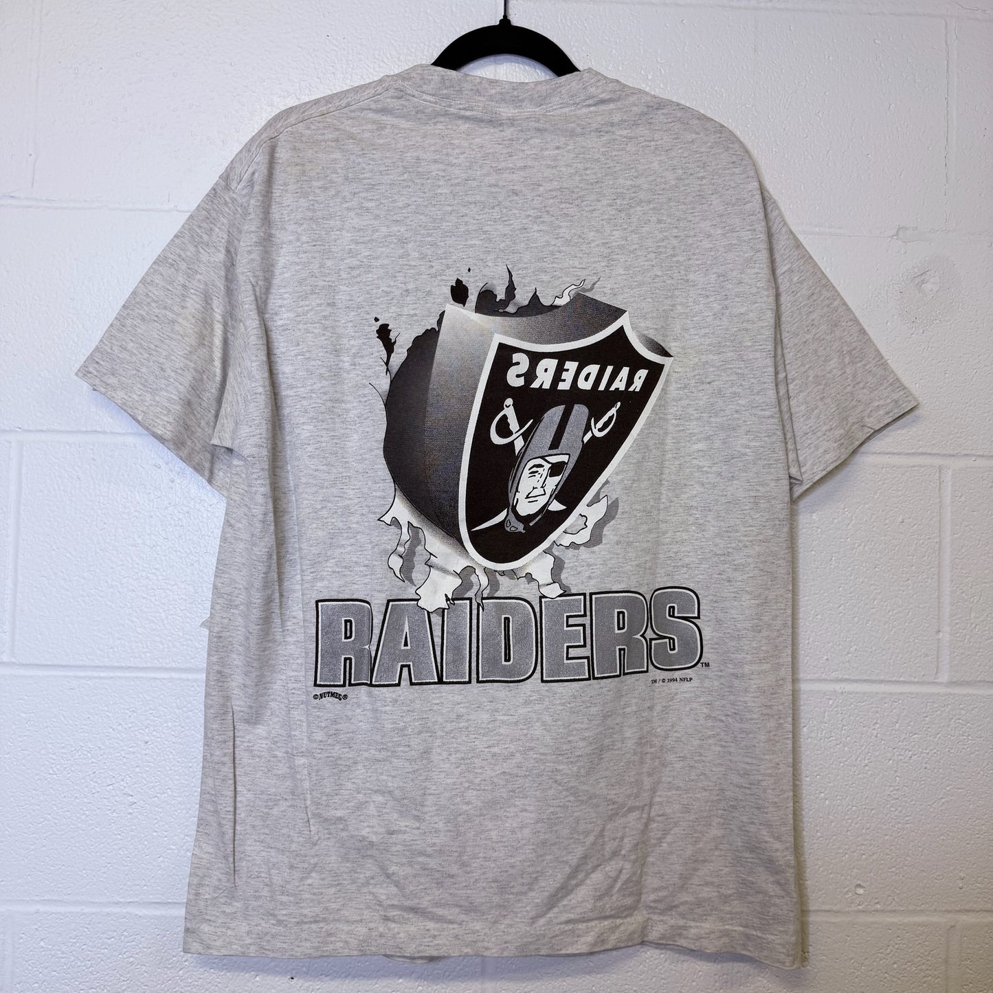 90's Los Angeles Raiders Nutmeg Breakthrough T-shirt Sz L (B2522)
