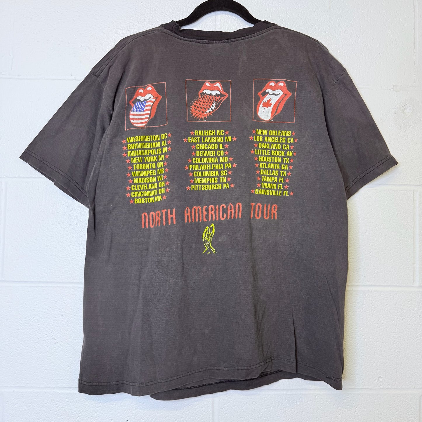 1995 Rolling Stones North American Tour T-Shirt Sz XL (B2559)