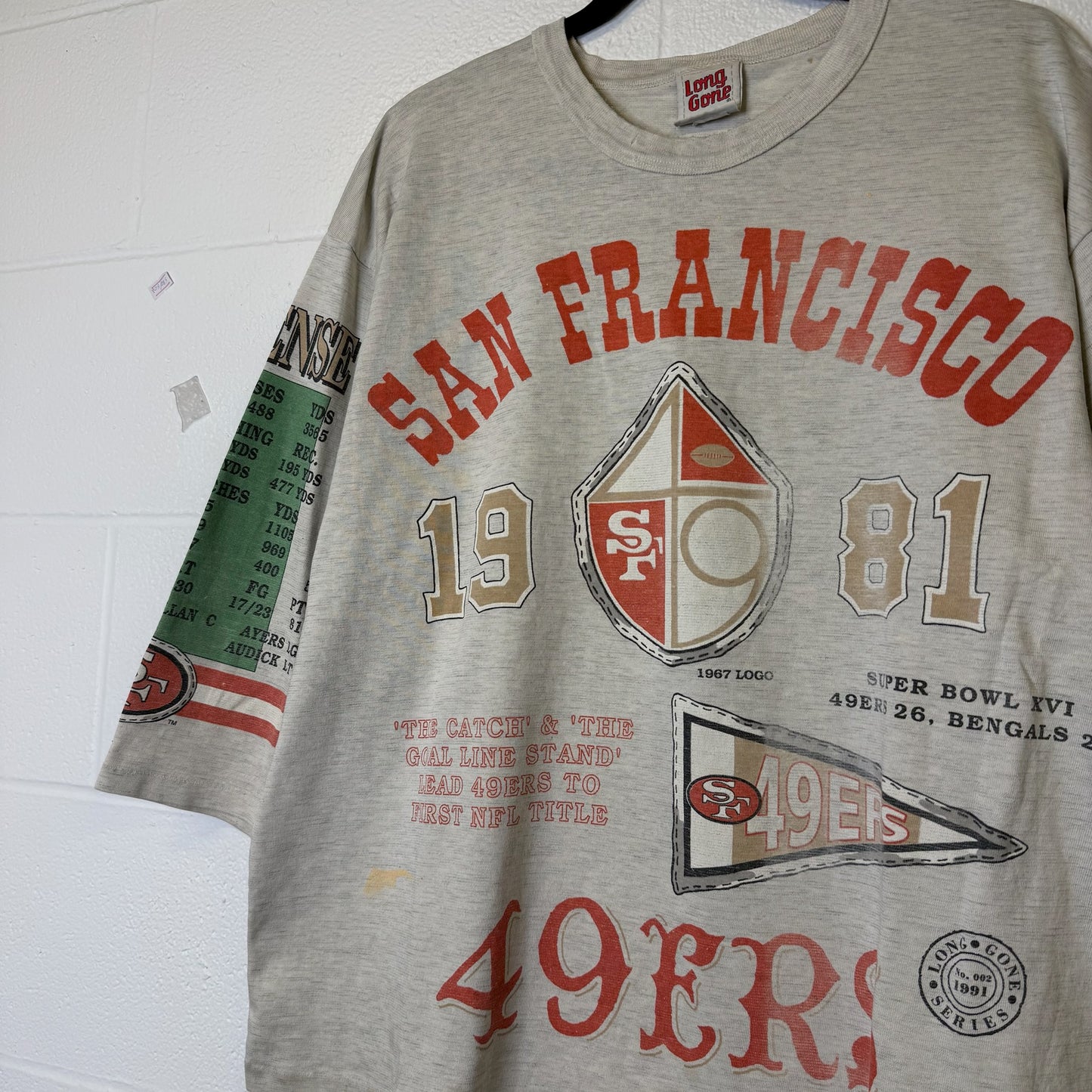 90s San Francisco 49ers NFL Long Gone T-Shirt Sz XL (B2576)