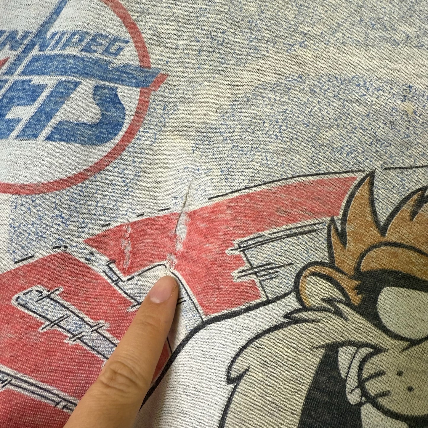 1992 Taz Winnipeg Jets NHL T-Shirt Sz XL (B679)