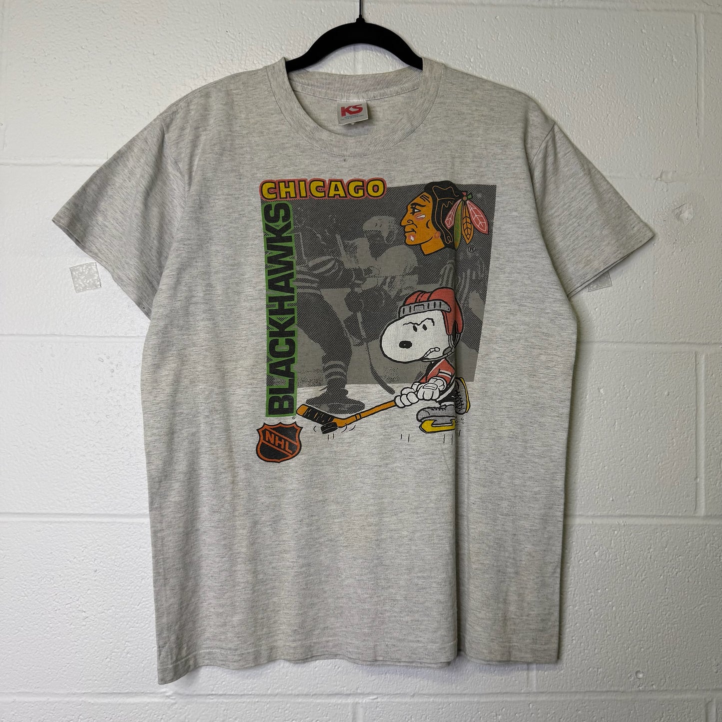 90's Chicago Blackhawks NHL T-shirt Sz L (B1671)