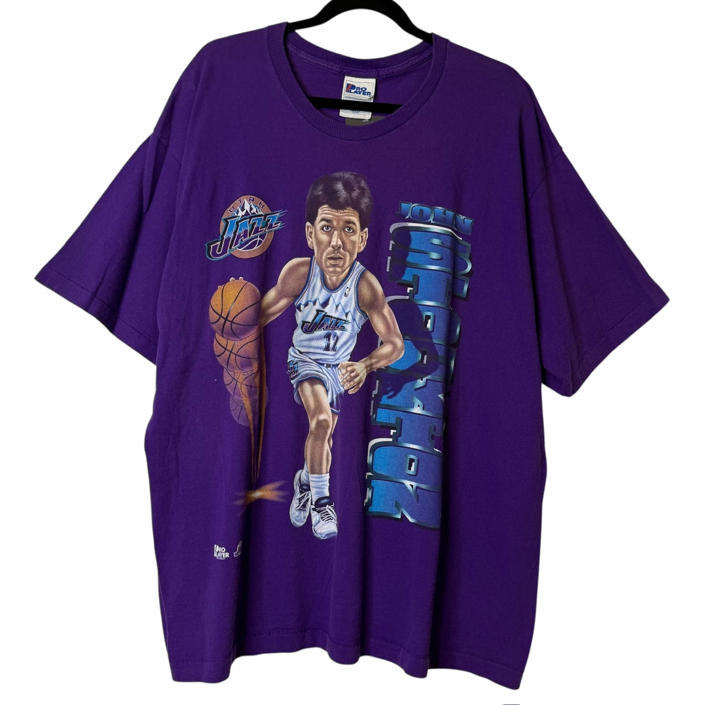 90's John Stockton NBA Utah Jazz T-shirt Sz 2XL (A2470)