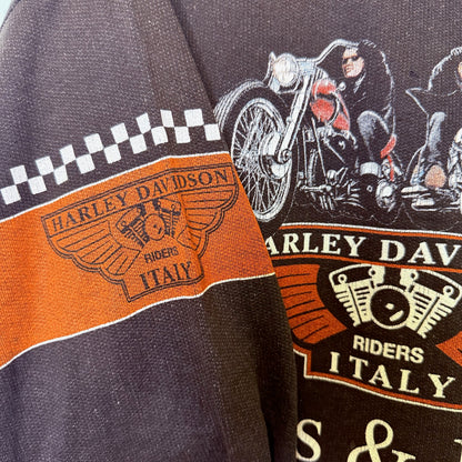 90s Harley Davidson Italy Bikers & Eagles Hoodie (B2387)