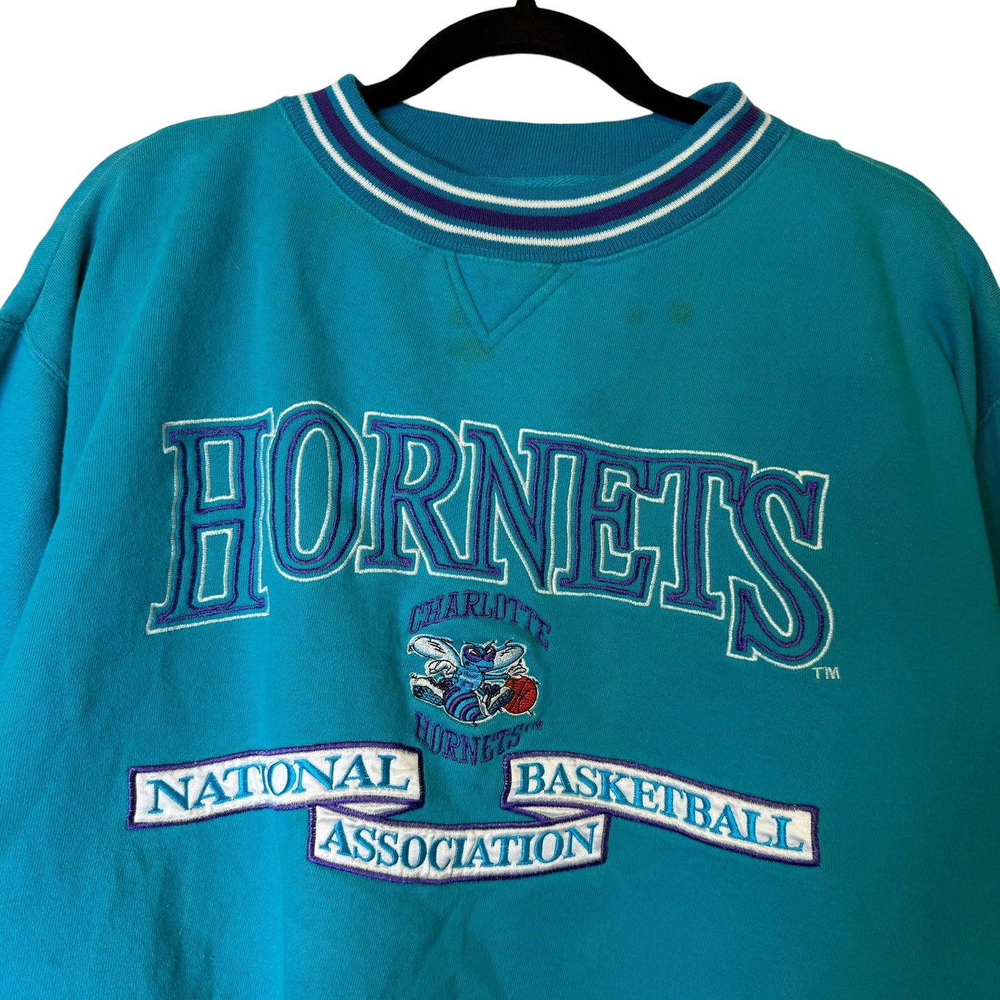 90's Charlotte Hornets Crewneck Sz L (B1925)