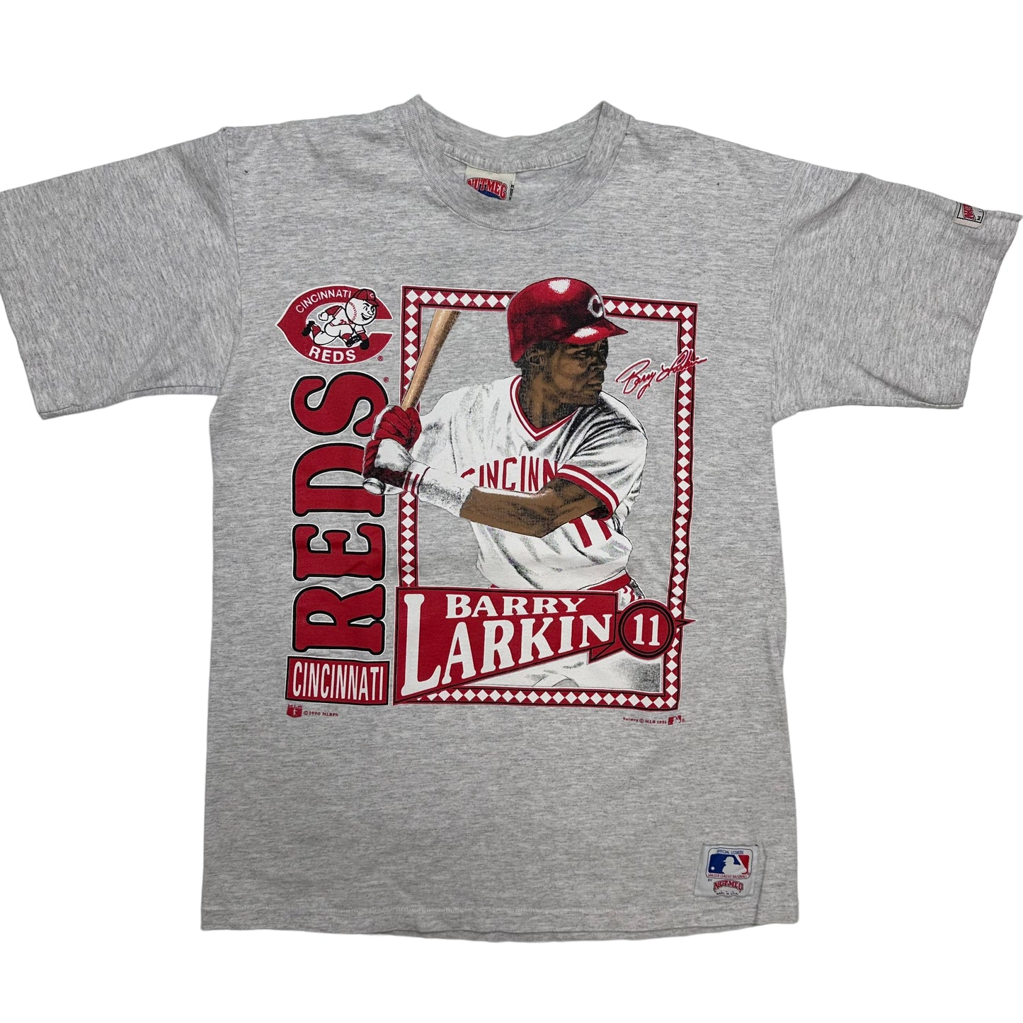 1991 Barry Larkin Cincinnati Reds T-shirt Sz L (X850)