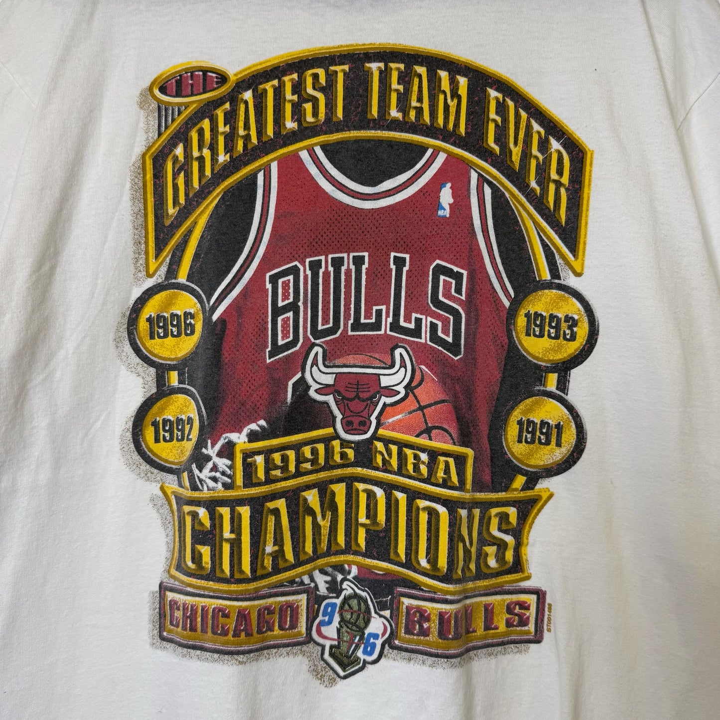 1996 NBA Finals Chicago Bulls Champions T Shirt Sz L (B2205)