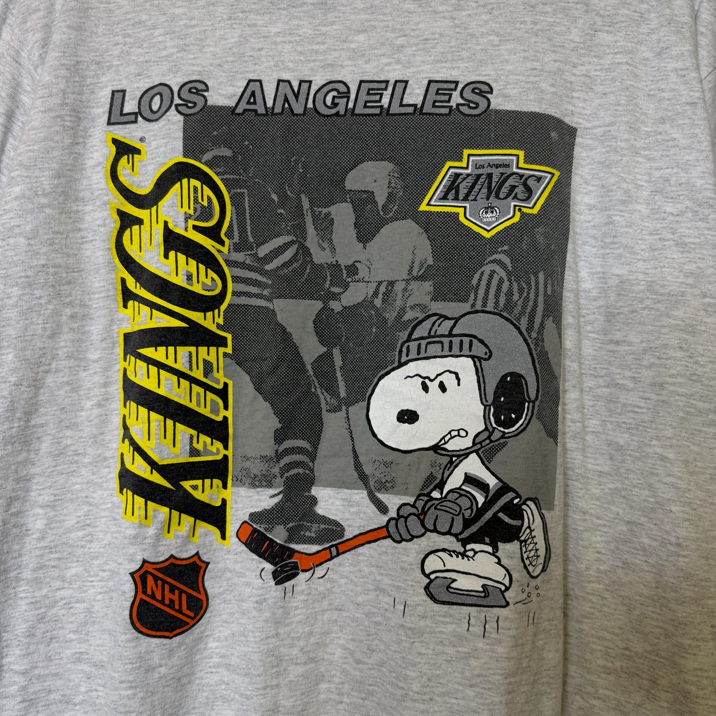 90's LA Kings Peanuts Snoopy NHL T-shirt Sz XL (B626)