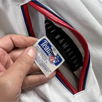 Vintage Jeff Hamilton Buffalo Bills Leather Reversible Satin Letterman Jacket