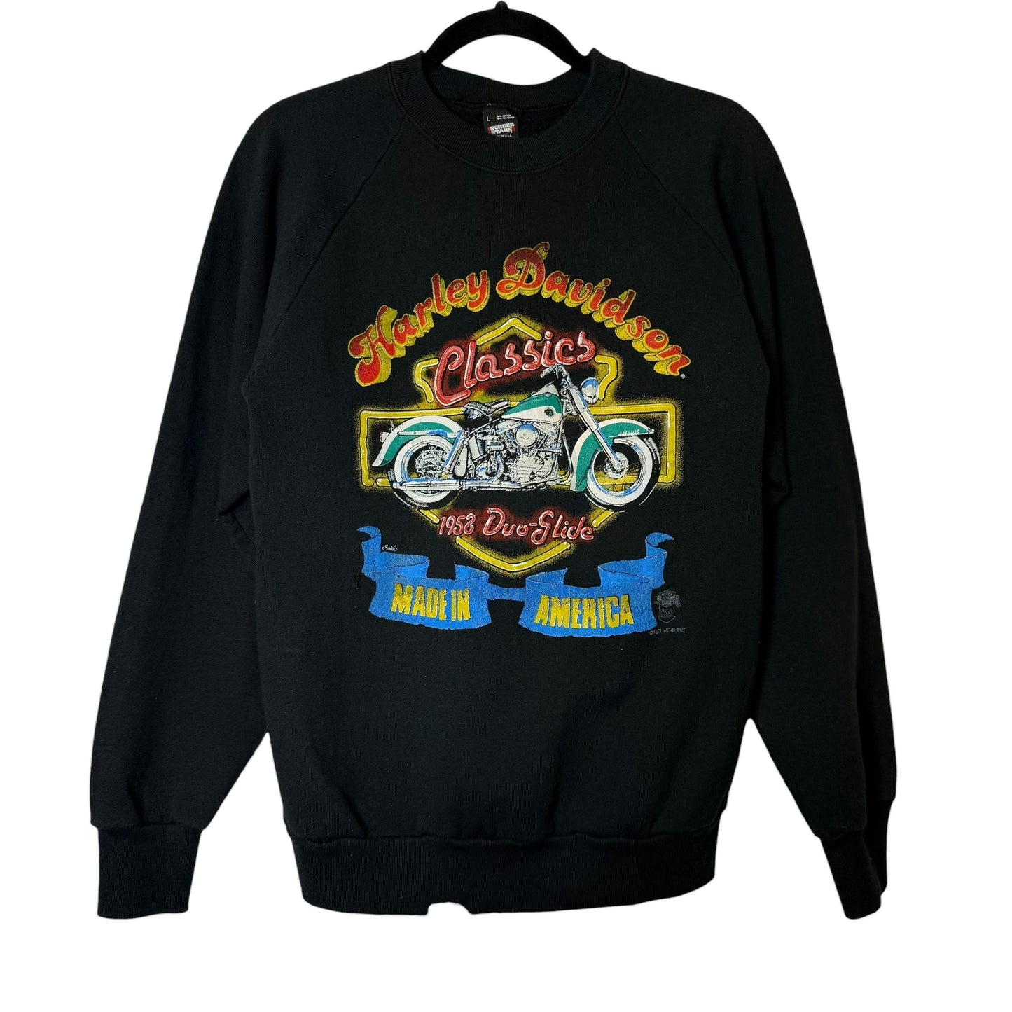 80's Harley Davidson Crewneck Sz L (B1906)