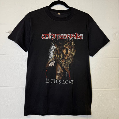 80s Whitesnake Is This Love T-Shirt Sz L (B396)