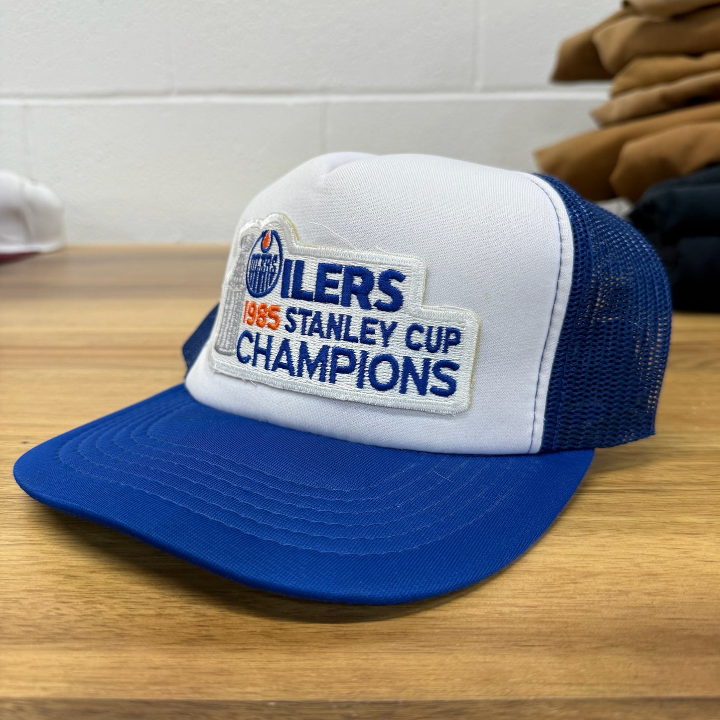 80s Edmonton Oilers NHL Champs Trucker Hat