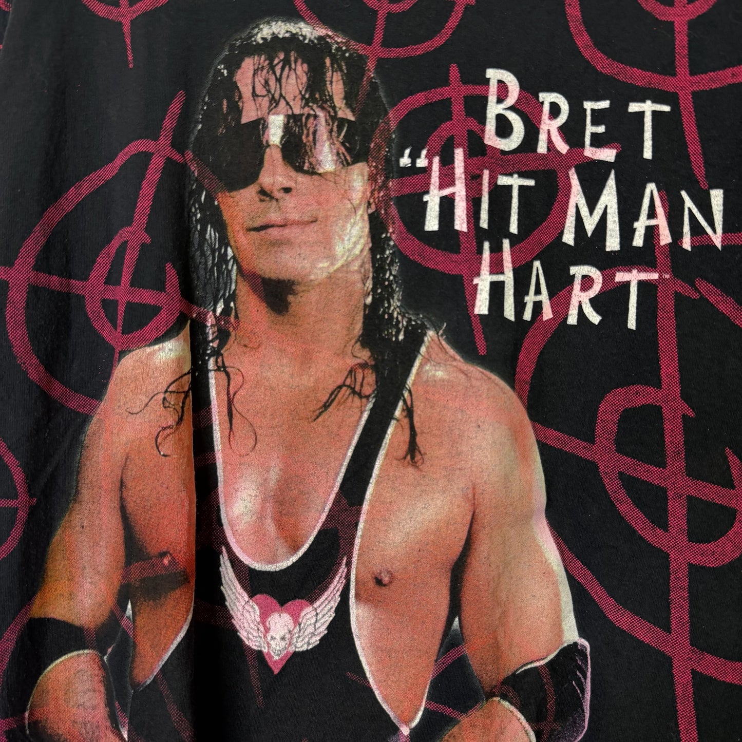 90's Bret Hart WWF All Over Print T-Shirt Sz XL (B2640)