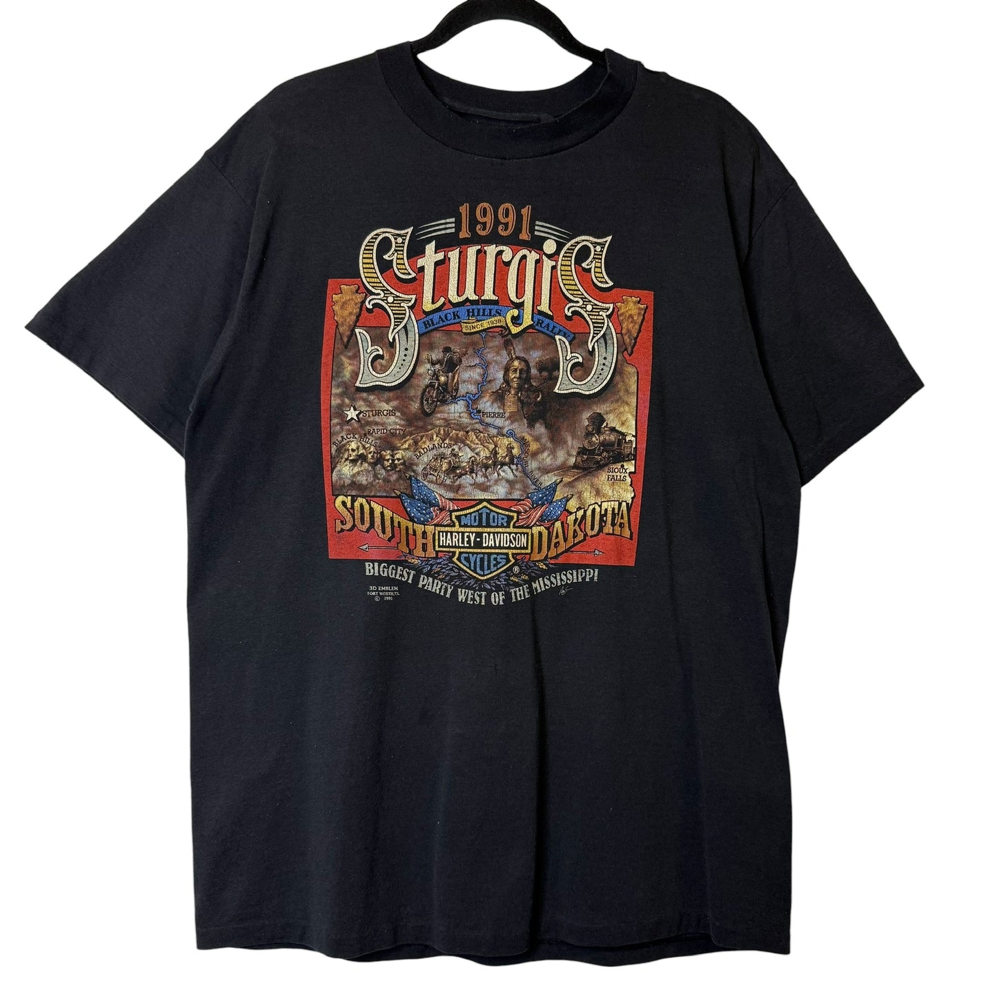1991 Sturgis South Dakota Black Hills Rally T-Shirt (B1458)