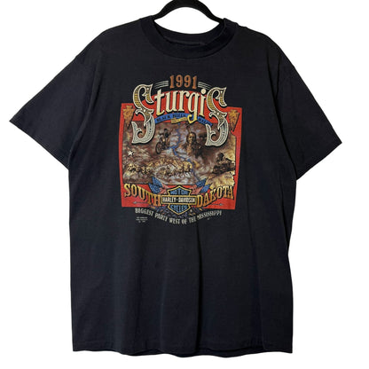 1991 Sturgis South Dakota Black Hills Rally T-Shirt (B1458)