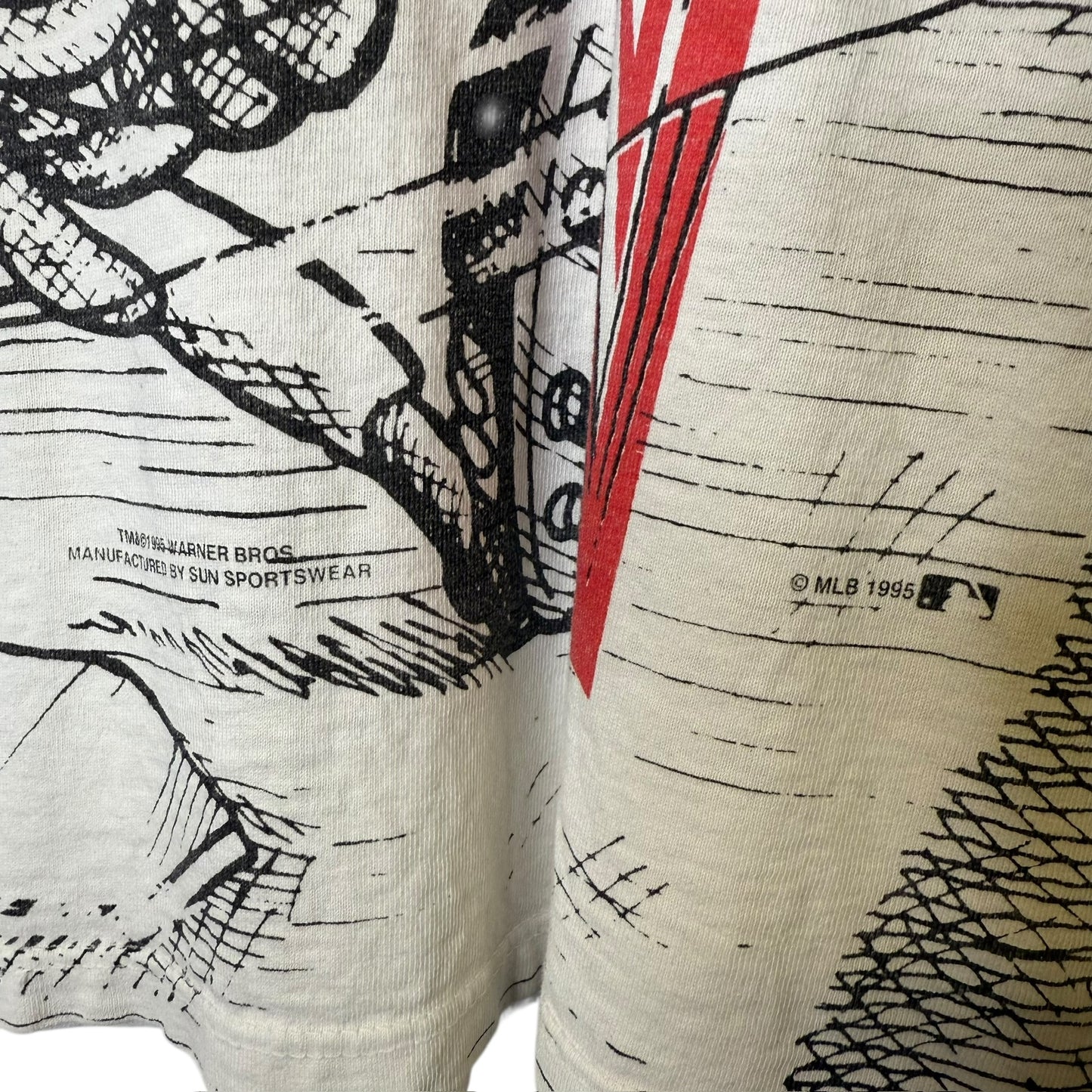 90's Florida Marlins MLB Looney Tunes T-shirt Sz XL (A8826)