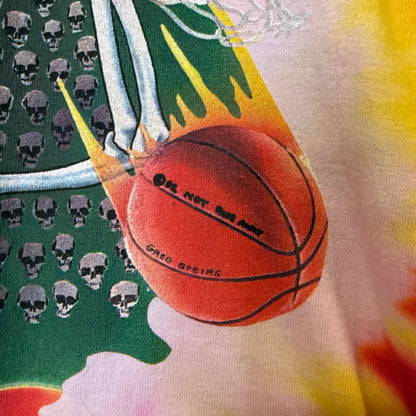 Vintage 1996 Grateful Dead Lithuania AOP T-Shirt Sz L Tie Dye Basketball