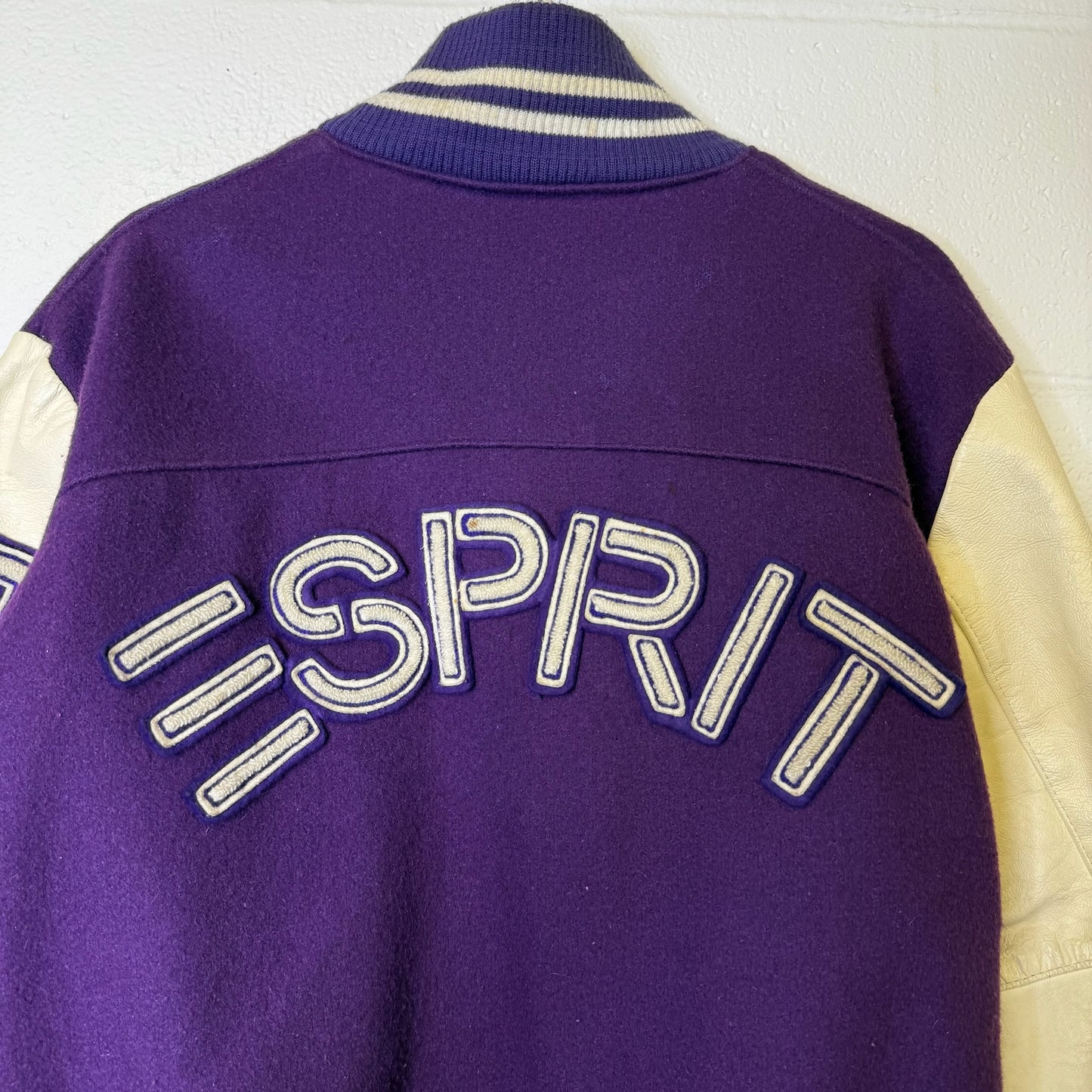 90's Esprit Canada Letterman Leather/wool Jacket Sz L