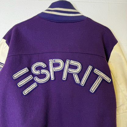 90's Esprit Canada Letterman Leather/wool Jacket Sz L