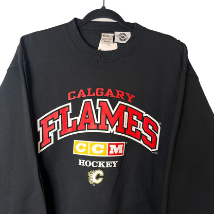 90's Calgary Flames NHL Crewneck Sz M (A8085)