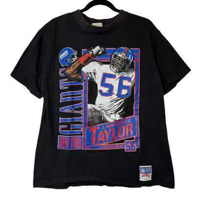 90’s Lawrence Taylor Player Card Nutmeg NFL New York Giants T-shirt Sz L (B1733)